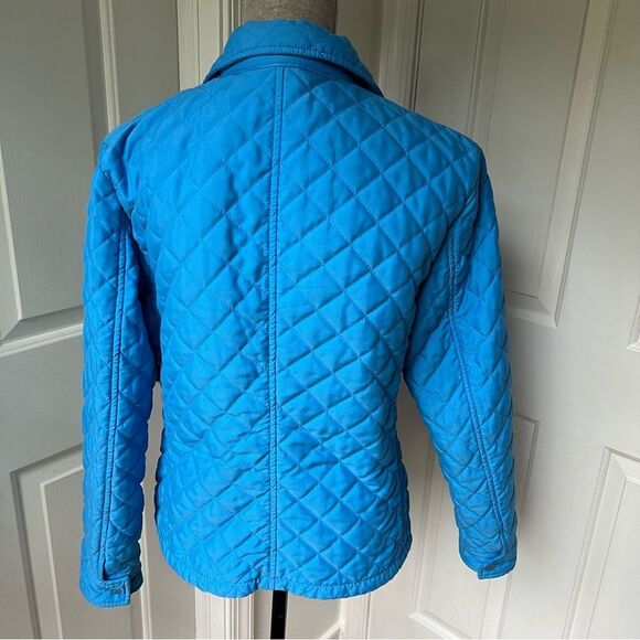 Ralph Lauren Vintage Quilted Jacket Women's Size Medium Blue Button Up Coat - Picture 3 of 4